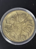 laser engraved brass coin