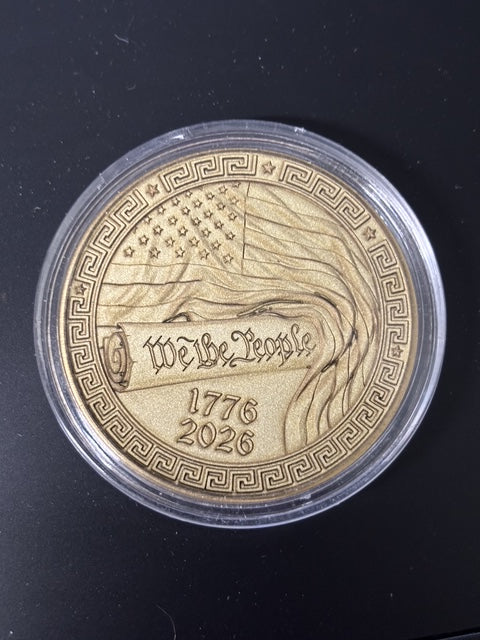 we the people laser engraved brass coin